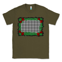 Army Green christmas black and white background Classic Tee - BarkalooDesign