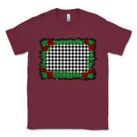 Burgundy christmas black and white background Classic Tee - BarkalooDesign