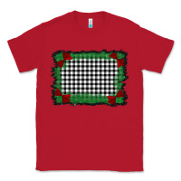Red christmas black and white background Classic Tee - BarkalooDesign