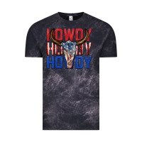 Cloud Black howdy howdy howdy 4th of july bull skull billie wi Vintage Tee - texasbilliewilder