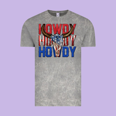Vintage Tee howdy howdy howdy 4th of july bull skull billie wi
