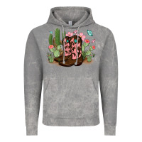 Cloud Rock cowboy boots with cactus Vintage Hoodie - MaliasSmallBusiness