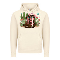 Vintage Arctic cowboy boots with cactus Vintage Hoodie - MaliasSmallBusiness