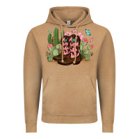 Vintage Camel cowboy boots with cactus Vintage Hoodie - MaliasSmallBusiness