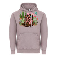 Vintage Zinc cowboy boots with cactus Vintage Hoodie - MaliasSmallBusiness