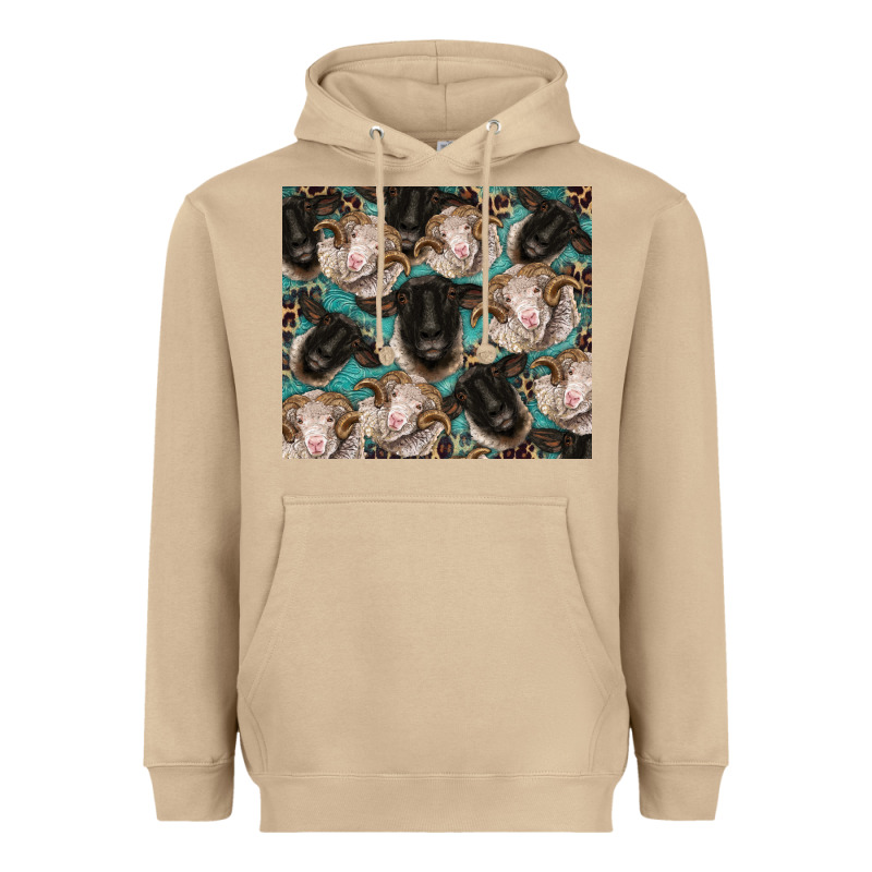 Suffolk Ewe And Merino Ram Sheeps Heavyweight Hoodie by BarkalooDesign | Teevron