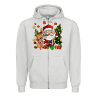 Dove Grey santa and reindeer Zipper Hoodie - AdoDesignShop