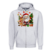 Heather Grey santa and reindeer Zipper Hoodie - AdoDesignShop