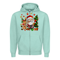 Seafoam santa and reindeer Zipper Hoodie - AdoDesignShop