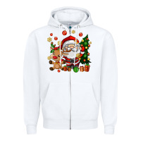 White santa and reindeer Zipper Hoodie - AdoDesignShop