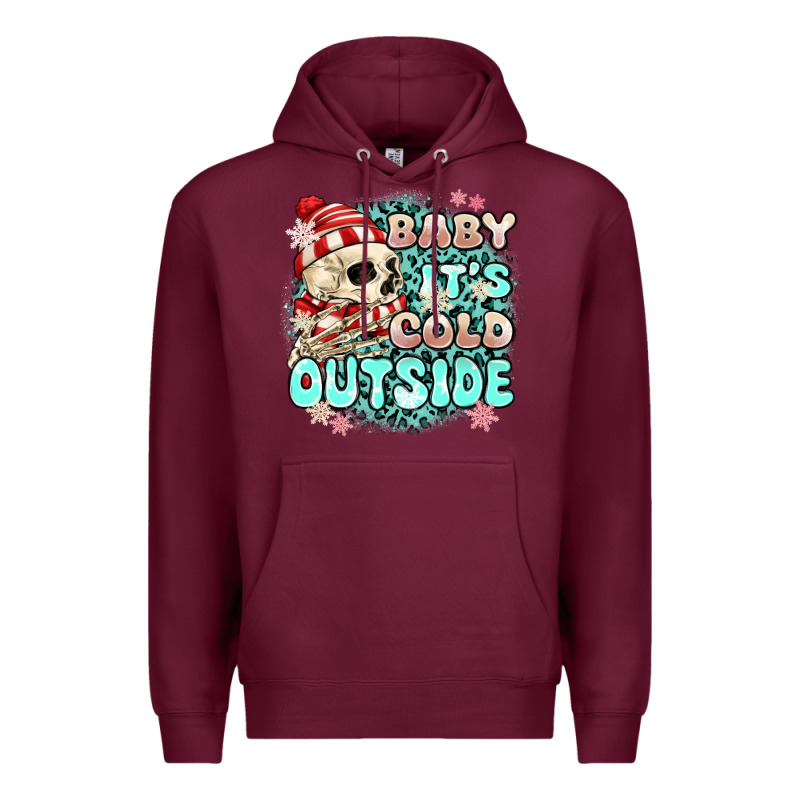 Baby Its Cold Outside Skeleton Premium Hoodie by MaliasSmallBusiness | Teevron