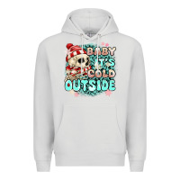 Dove Grey baby its cold outside skeleton Premium Hoodie - MaliasSmallBusiness