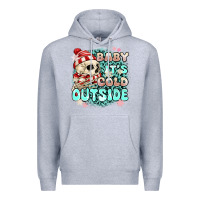 Heather Grey baby its cold outside skeleton Premium Hoodie - MaliasSmallBusiness