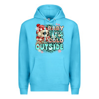 Ocean Blue baby its cold outside skeleton Premium Hoodie - MaliasSmallBusiness