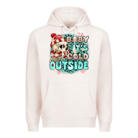 Pale Pink baby its cold outside skeleton Premium Hoodie - MaliasSmallBusiness