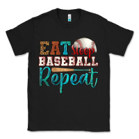 Black eat sleep baseball repeat Classic Tee - HRA Design Shop
