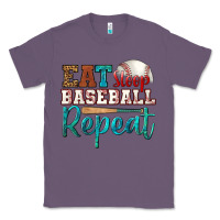 Lavender eat sleep baseball repeat Classic Tee - HRA Design Shop
