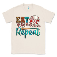 Natural eat sleep baseball repeat Classic Tee - HRA Design Shop
