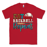 Red eat sleep baseball repeat Classic Tee - HRA Design Shop