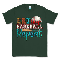 Sports Green eat sleep baseball repeat Classic Tee - HRA Design Shop