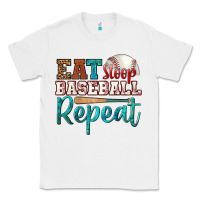 White eat sleep baseball repeat Classic Tee - HRA Design Shop