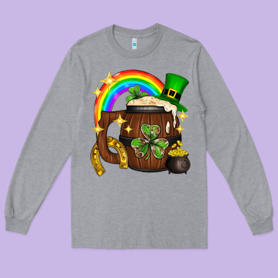 St. Patricks Day Barrel Beer Long Sleeve Tee Designed By Neo Western