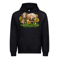 Black simmental bull with sunflowers Urban Hoodie - LillyAllenDesigns