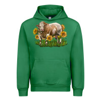 Emerald simmental bull with sunflowers Urban Hoodie - LillyAllenDesigns