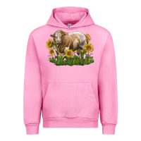 Fuchsia Pink simmental bull with sunflowers Urban Hoodie - LillyAllenDesigns