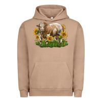 Pigment Burro simmental bull with sunflowers Urban Hoodie - LillyAllenDesigns