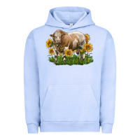 Pigment Grape Ice simmental bull with sunflowers Urban Hoodie - LillyAllenDesigns