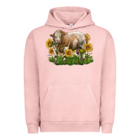 Pigment Salmon simmental bull with sunflowers Urban Hoodie - LillyAllenDesigns
