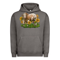 Pigment Tornado simmental bull with sunflowers Urban Hoodie - LillyAllenDesigns
