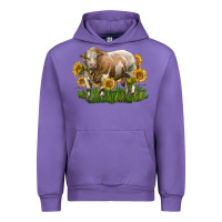 Tulip simmental bull with sunflowers Urban Hoodie - LillyAllenDesigns