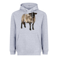 Heather Grey suffolk ewe Heavyweight Hoodie - BarkalooDesign