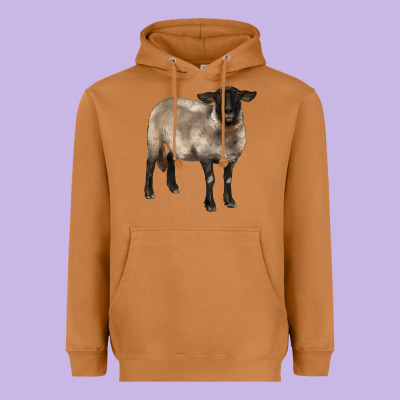 Suffolk Ewe Heavyweight Hoodie Designed By Barkaloodesign