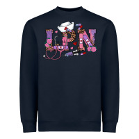 Navy valentines day lpn Heavyweight Sweatshirt - RanaPortraitStore