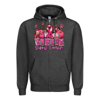 Charcoal Heather tackle breast cancer with pumpkin Zipper Hoodie - AdoDesignShop