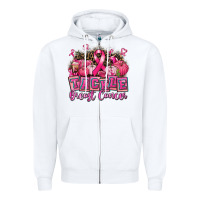 White tackle breast cancer with pumpkin Zipper Hoodie - AdoDesignShop
