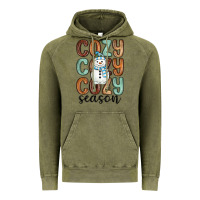 Vintage Olive cozy season snowman Vintage Hoodie - MaliasSmallBusiness