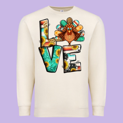 Love Thanksgiving Premium Sweatshirt Designed By Jasminsmagicworld