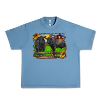 Pebble Blue black angus cattle and bull in barnyard Urban Heavy Tee - RanaPortraitStore