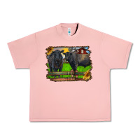 Salmon black angus cattle and bull in barnyard Urban Heavy Tee - RanaPortraitStore