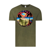Vintage Olive coconut drink colorful leopard Vintage Tee - BarkalooDesign