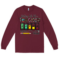 Burgundy battery life of a teacher monday friday Long Sleeve Tee - CowhideDigitalArt