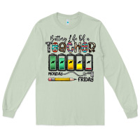 Matcha battery life of a teacher monday friday Long Sleeve Tee - CowhideDigitalArt