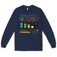 Navy battery life of a teacher monday friday Long Sleeve Tee - CowhideDigitalArt