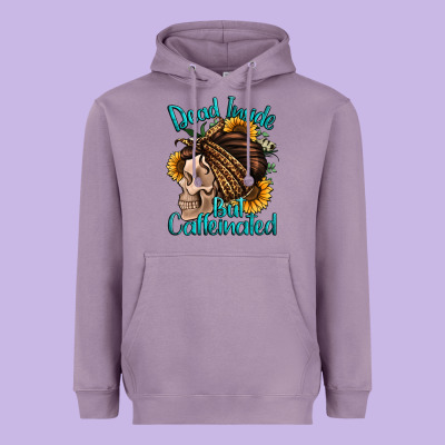 Dead Inside But Caffeinated Heavyweight Hoodie Designed By Jasminsmagicworld