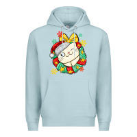 Blue Mist Christmas wreaths cat Premium Hoodie - MaliasSmallBusiness