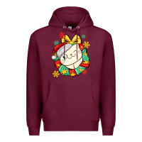 Christmas Wreaths Cat Premium Hoodie | Teevron